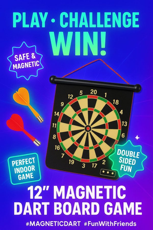 12 Inch Dart Board Game | Classic Indoor & Outdoor Dartboard with Darts | Family Fun & Party Game Set